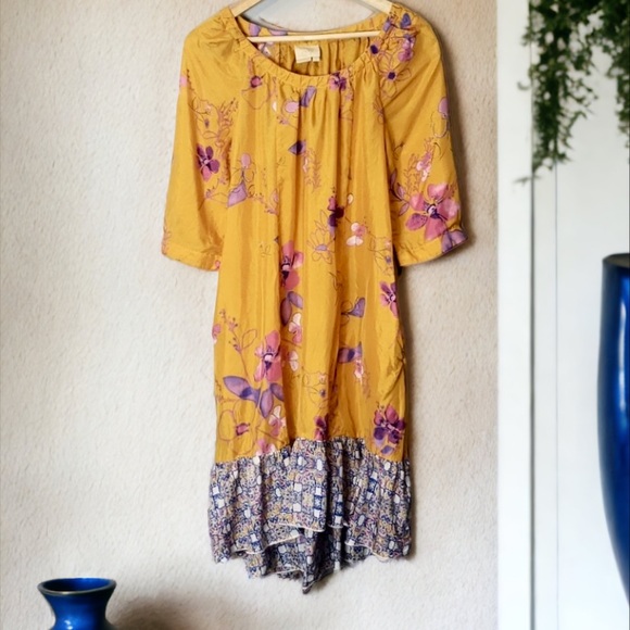 ANTHROPOLOGIE VANESSA VIRGINIA RAINFOREST SILK RAINFOREST DRESS SIZE SMALL - Picture 14 of 16